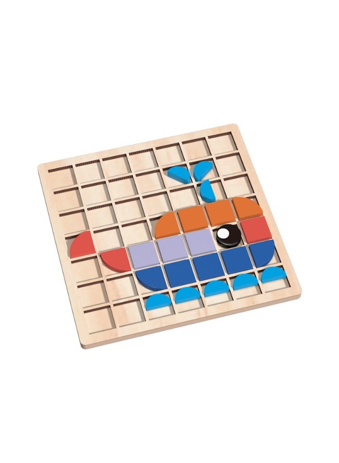 كابسترو لوحة ألغاز الأشكال الخشبية من كابسترو للأطفال - 138 قطعة من المكعبات الهندسية مع 20 بطاقة مزدوجة الجوانب | لعبة مطابقة الأشكال والتعلم المبكر على طريقة مونتيسوري للأطفال من عمر 3 سنوات فما فوق - Image 5